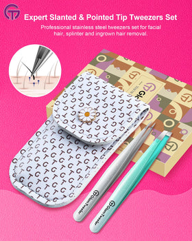 GlamTweeler tweezer set displayed with packaging