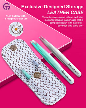 GlamTweeler tweezer set in protective carrying case