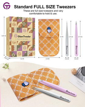 GlamTweeler tweezer set with ergonomic design