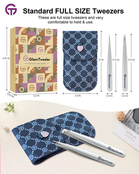 GlamTweeler tweezer set with travel-ready case