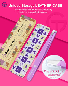 GlamTweeler tweezers alongside grooming essentials