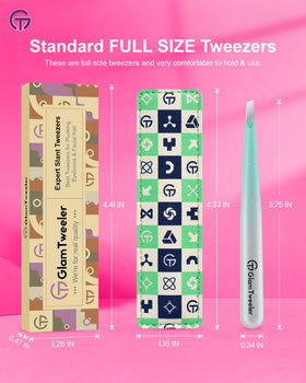 GlamTweeler tweezers alongside other beauty tools