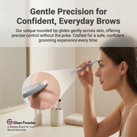 GlamTweeler tweezers close-up on rounded tip