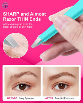 GlamTweeler tweezers displayed on a beauty countertop