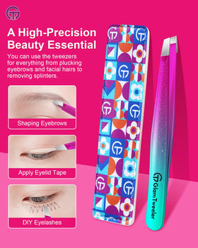 GlamTweeler tweezers displayed with other grooming tools
