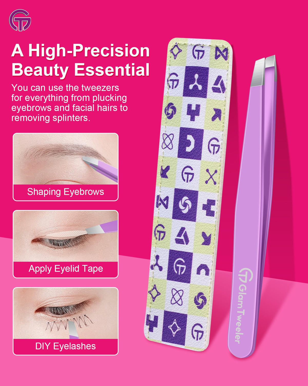 GlamTweeler tweezers held in hand for precision control