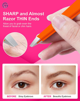 GlamTweeler tweezers on a bathroom counter