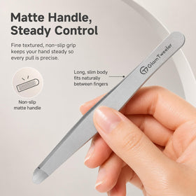 GlamTweeler tweezers side view highlighting rounded edge
