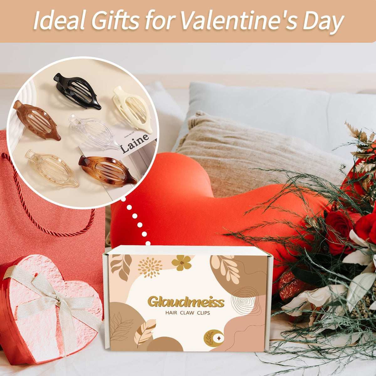 Glaudmeiss Flat Claw Clip in black with a stylish outfit