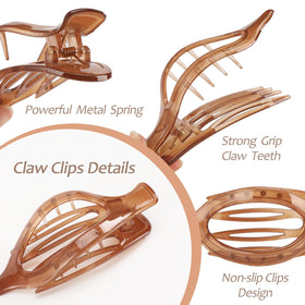 Glaudmeiss Flat Claw Clip in grey on a white background
