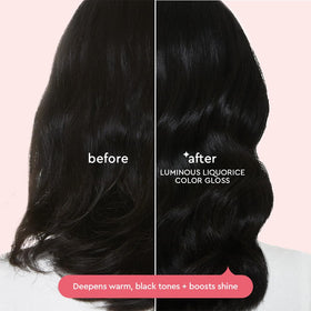 Glaze Conditioning Hair Gloss application on dark hair