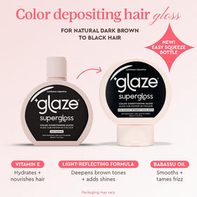 Glaze Conditioning Hair Gloss packaging with Luminous Licorice scent