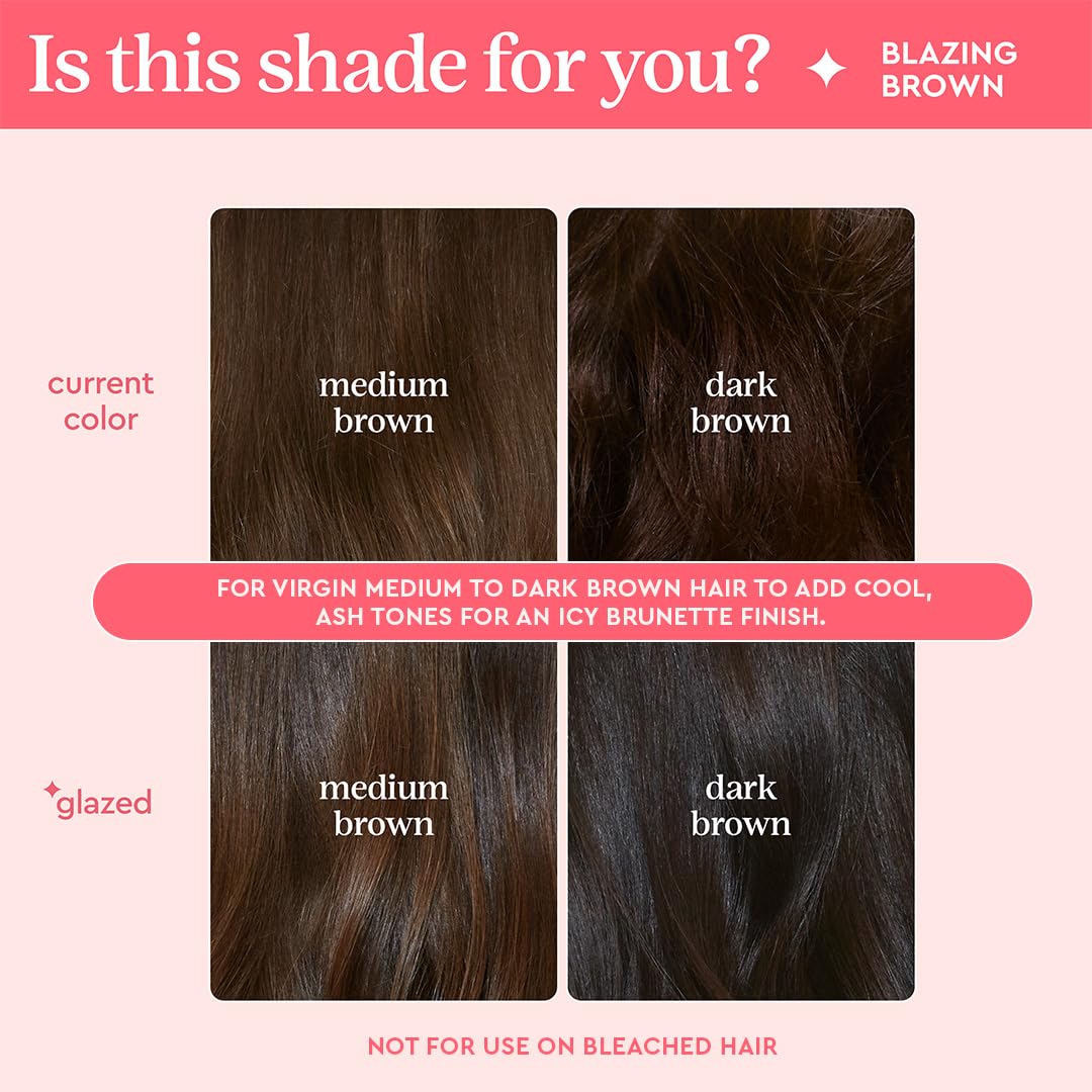 Glaze Supergloss Color Conditioning Gloss Blazing Brown on natural brown hair