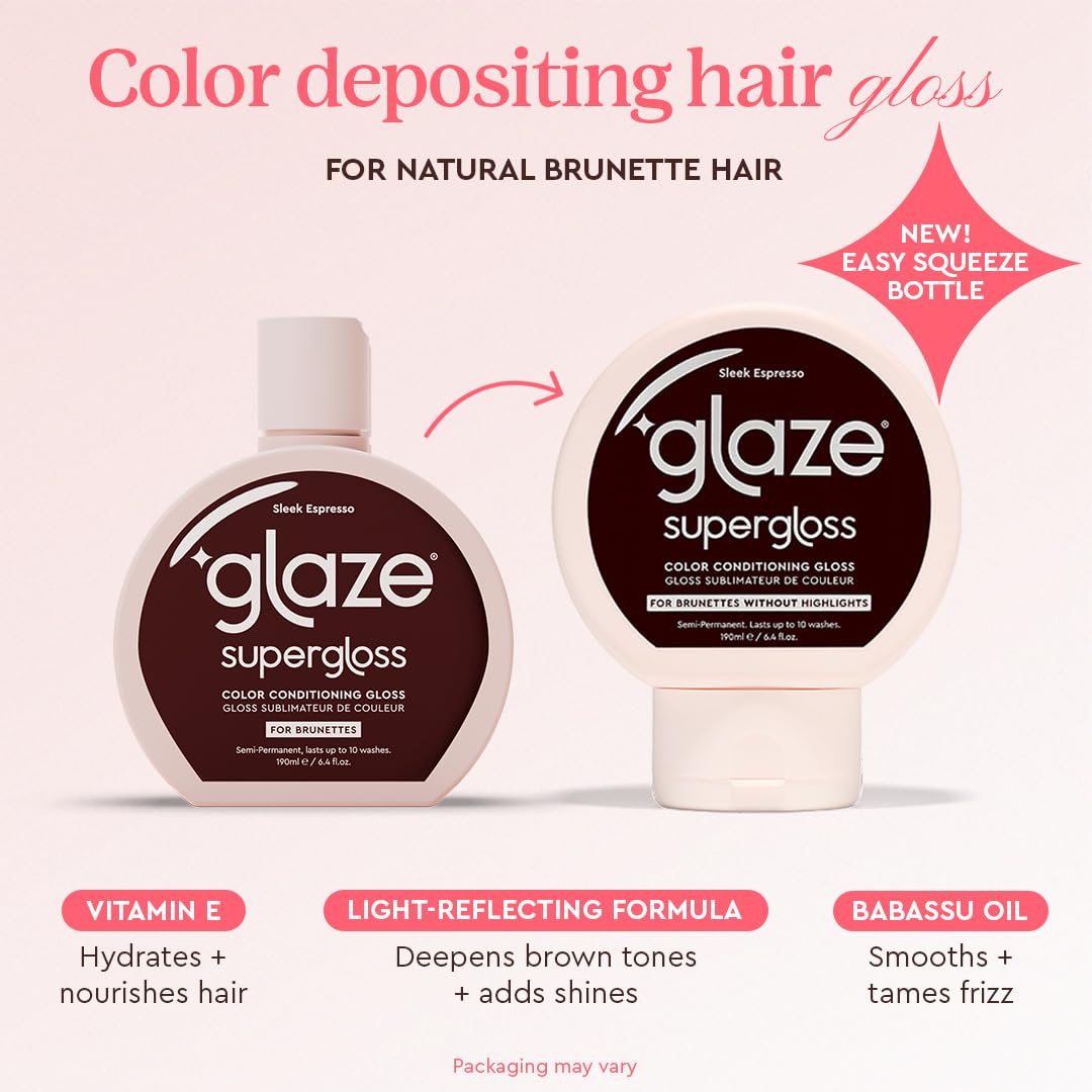 glaze Supergloss Color Conditioning Gloss packaging with Babassu Oil details