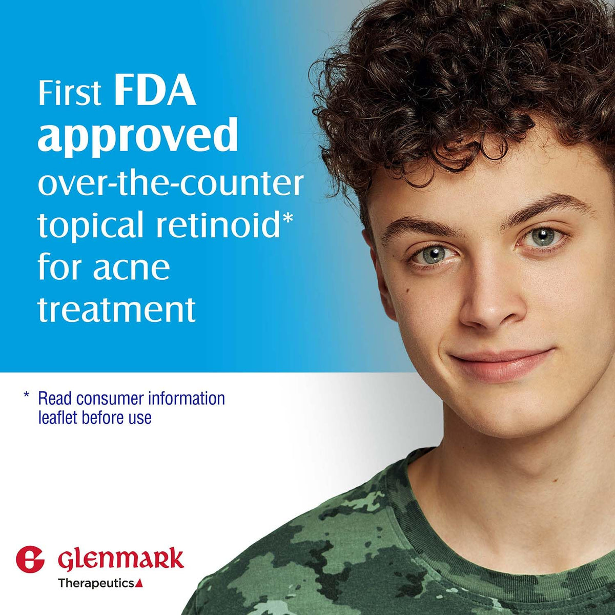 Glenmark Adapalene Gel 0.1% 45g tube side view