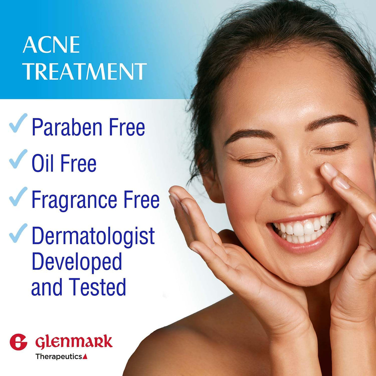 Glenmark Adapalene Gel 0.1% application on skin