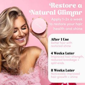Glimmr 10-Minute Hair Mask application on hair