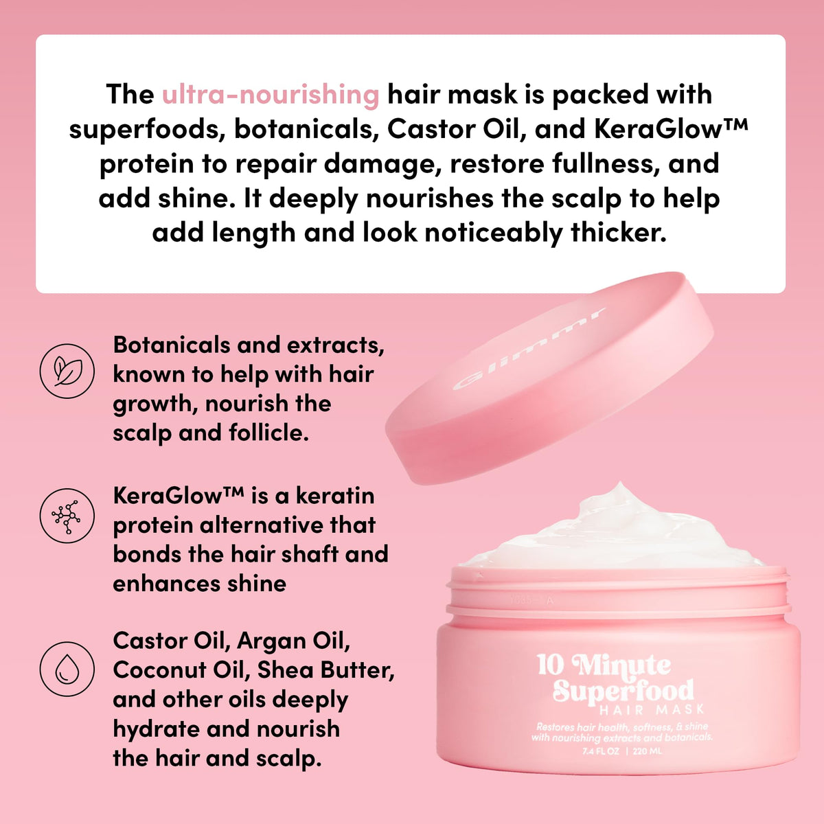 Glimmr 10-Minute Hair Mask in a bathroom setting