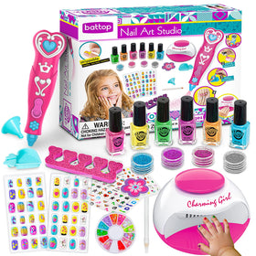 Glitter Powders included in BATTOP Kids Nail Polish Set