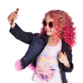Glitter Purple hair chalk pen from Desire Deluxe shown in hand