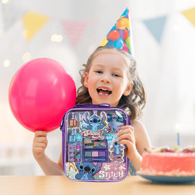 Glittery hair bows with puffy Stitch icons included in the set