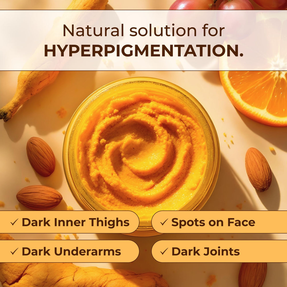 Glo Melanin Turmeric Brightening Scrub 240g packaging details