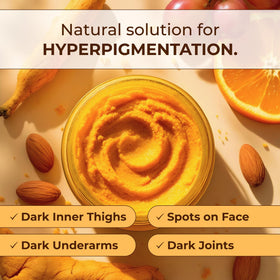 Glo Melanin Turmeric Brightening Scrub 240g packaging details