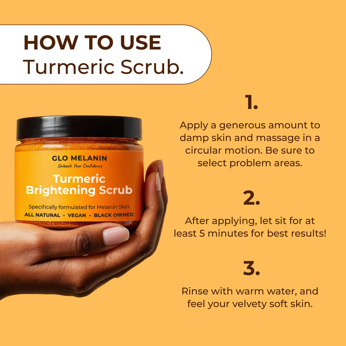 Glo Melanin Turmeric Scrub top view