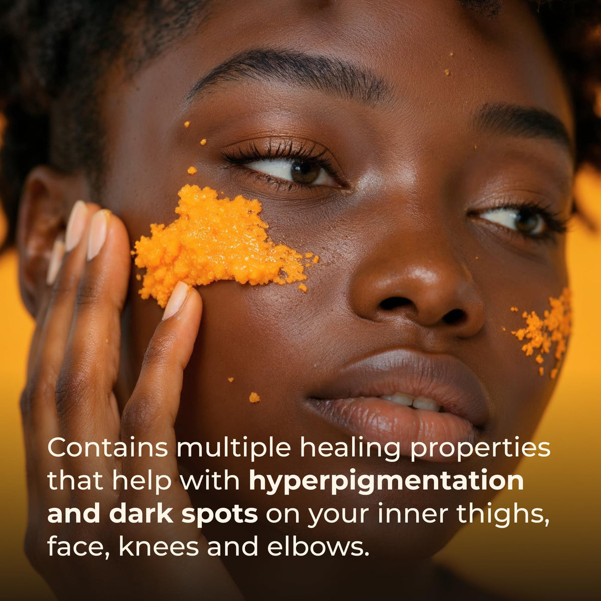 Glo Melanin Turmeric Scrub with natural ingredients