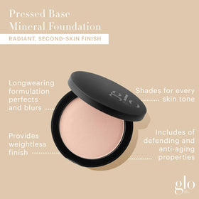 Glo Skin Beauty Pressed Base Powder Foundation Beige Light open with powder visible