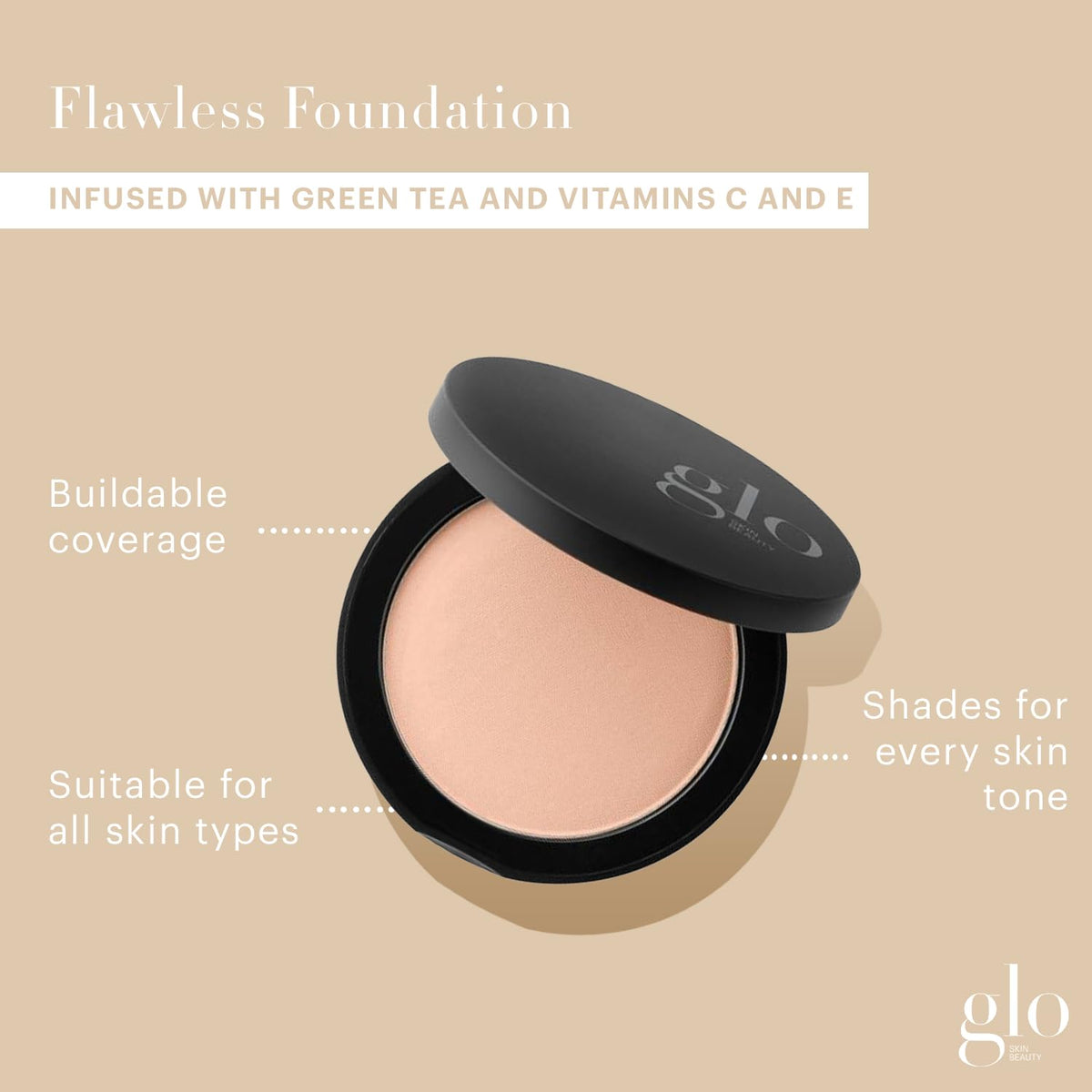 Glo Skin Beauty Pressed Base Powder Foundation Beige Medium packaging