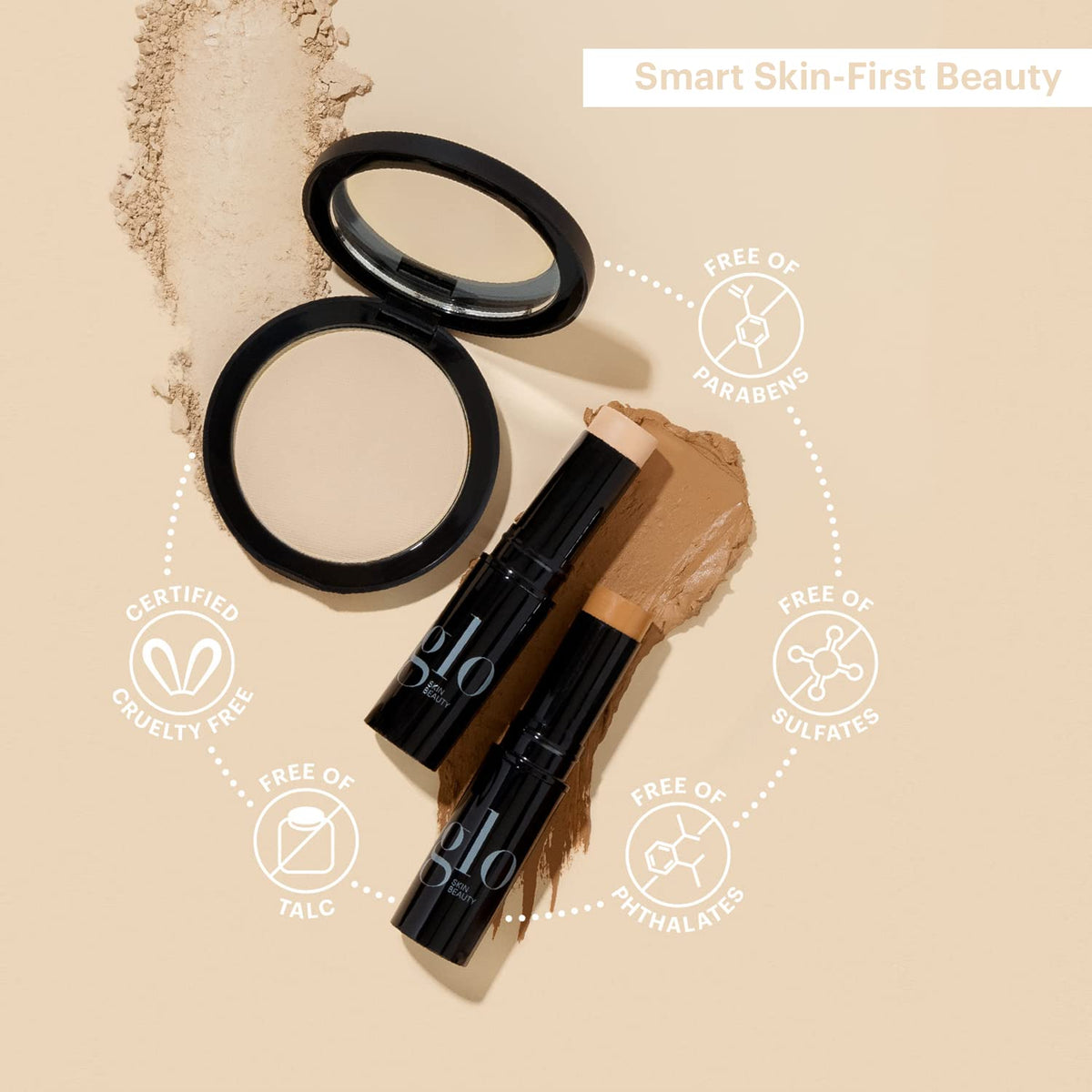 Glo Skin Beauty Pressed Base Powder Foundation Chestnut Medium in use