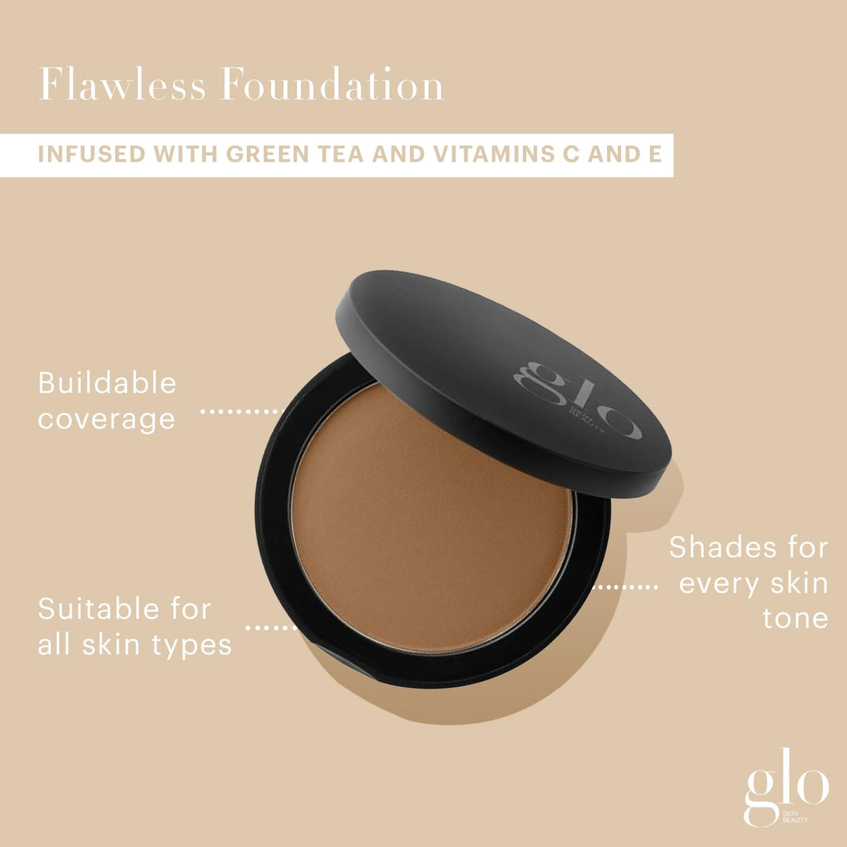 Glo Skin Beauty Pressed Base Powder Foundation Chestnut Medium packaging