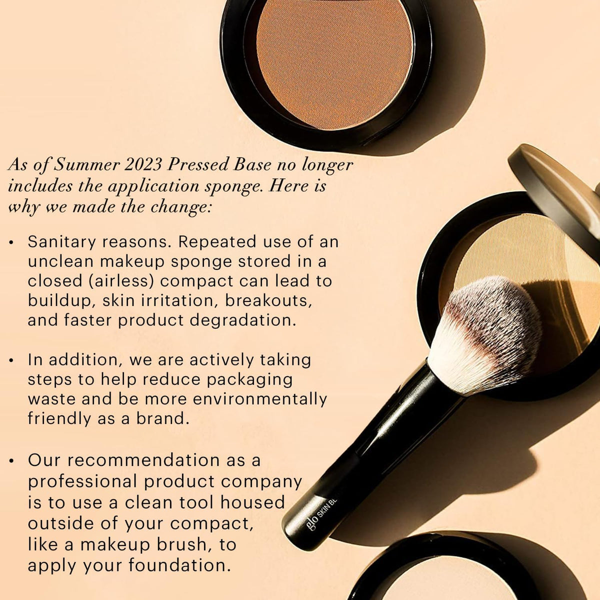 Glo Skin Beauty Pressed Base Powder Foundation Chestnut Medium with brush