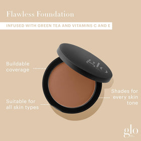 Glo Skin Beauty Pressed Base Powder Foundation Cocoa Light with applicator
