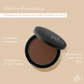 Glo Skin Beauty Pressed Base Powder Foundation Cocoa with applicator