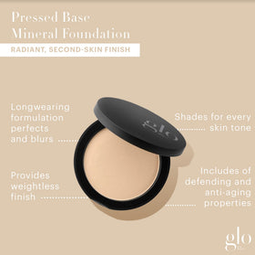Glo Skin Beauty Pressed Base Powder Foundation Golden Medium with applicator