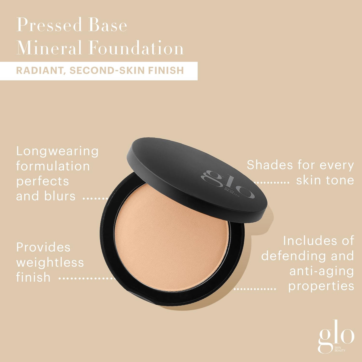 Glo Skin Beauty Pressed Base Powder Foundation Honey Fair back view