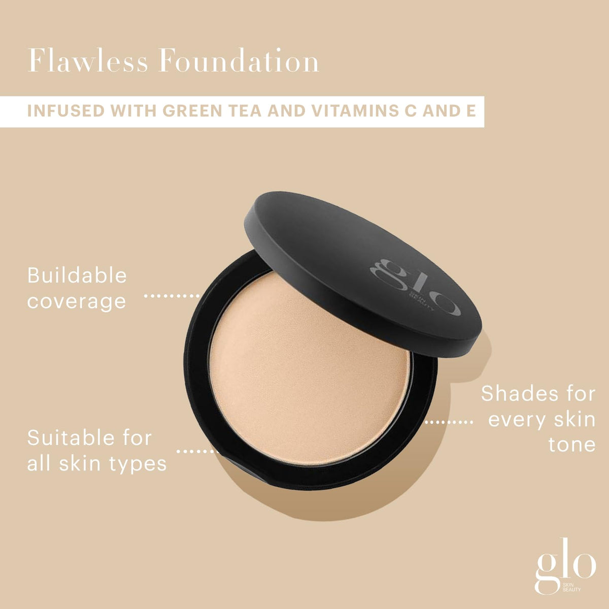 Glo Skin Beauty Pressed Base Powder Foundation Natural Light back view