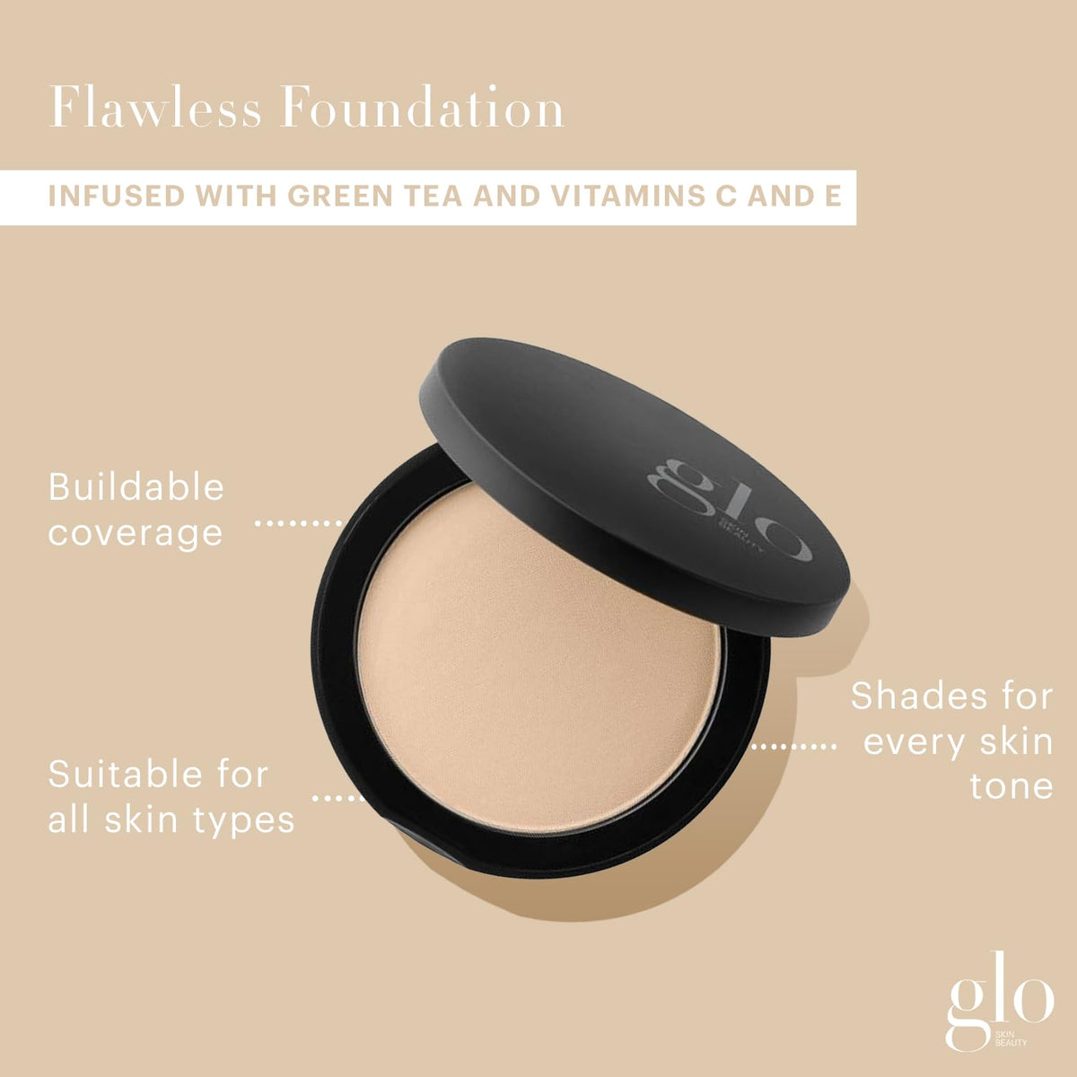 Glo Skin Beauty Pressed Base Powder Foundation Natural Medium back view