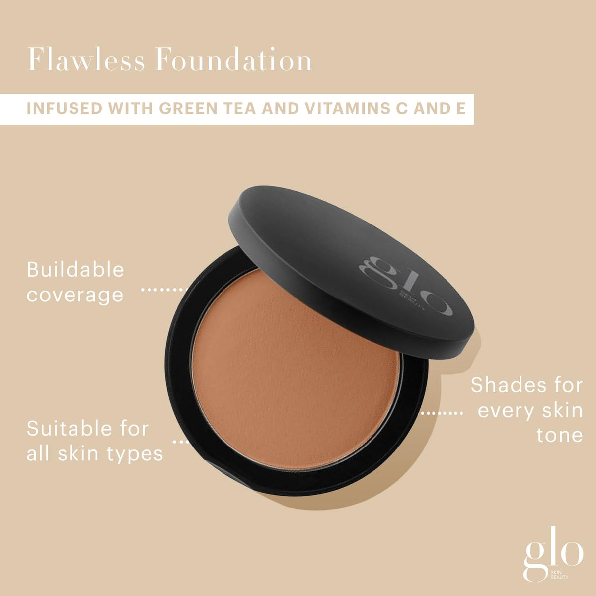 Glo Skin Beauty Pressed Base Powder Foundation Tawny Medium packaging