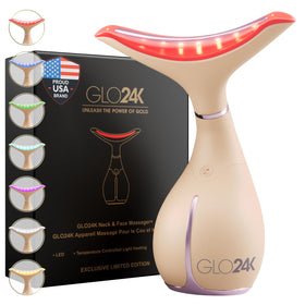 GLO24K Heated LED Face and Neck Massager Wand front view