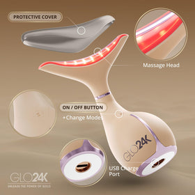 GLO24K massager wand in protective cover