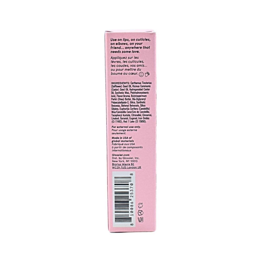 Glossier Balm Dotcom applied on lips