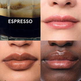 Glossier Balm Dotcom Espresso Mocha Lip Balm with coffee beans