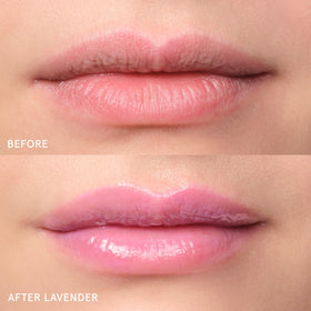 Glossier Balm Dotcom Lavender Lilac Tint applied to cuticles