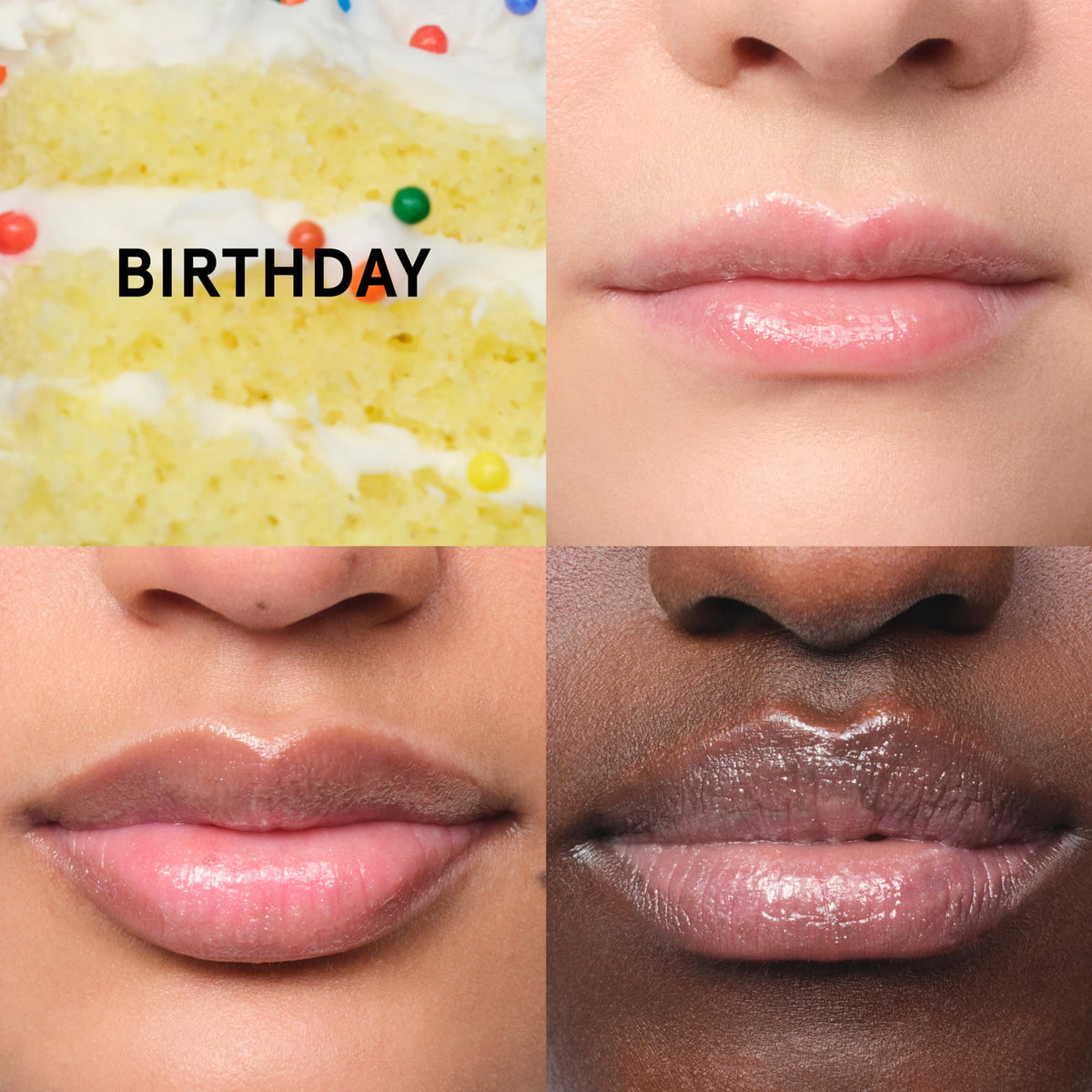 Glossier Balm Dotcom Lip Balm Birthday on a vanity