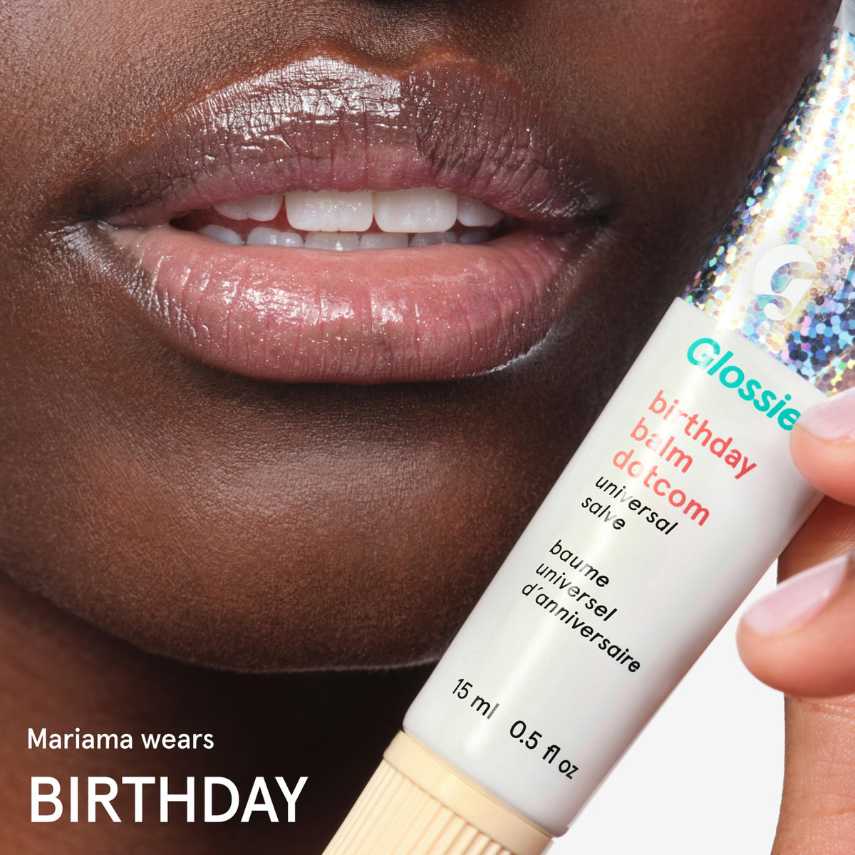 Glossier Balm Dotcom Lip Balm Birthday packaging front