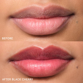 Glossier Balm Dotcom Lip Balm Black Cherry application on cuticles