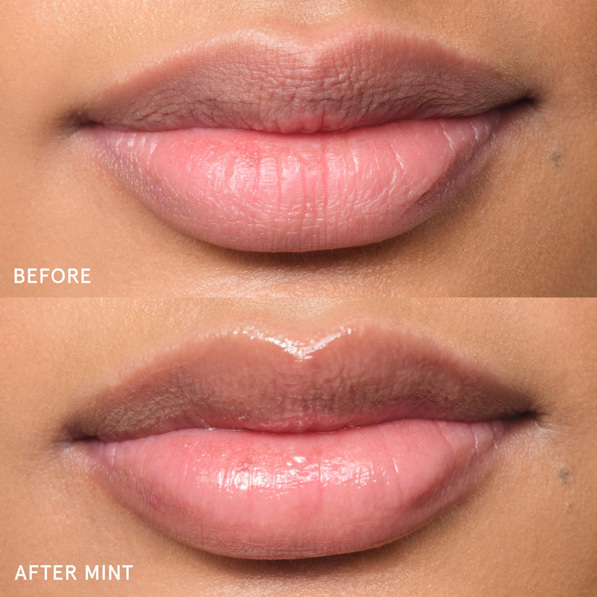 Glossier Balm Dotcom Lip Balm Mint application on lips